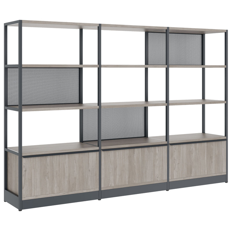 ATELLA Regalschrank | 4 OH, 2350 x 1635 mm, Nordeiche grau - 1 Main Image