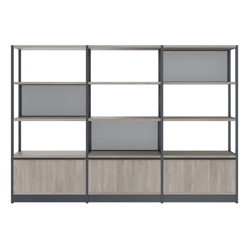 ATELLA Regalschrank | 4 OH, 2350 x 1635 mm, Nordeiche grau - 2 Main Image