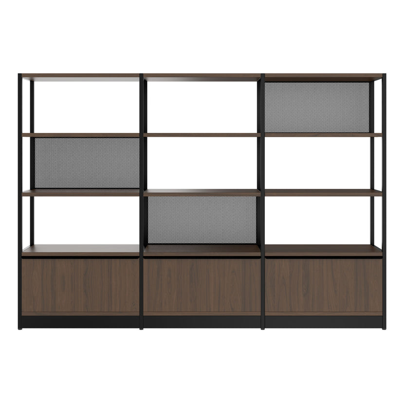 ATELLA shelf cabinet | 4 OH, 2350 x 1635 mm, walnut