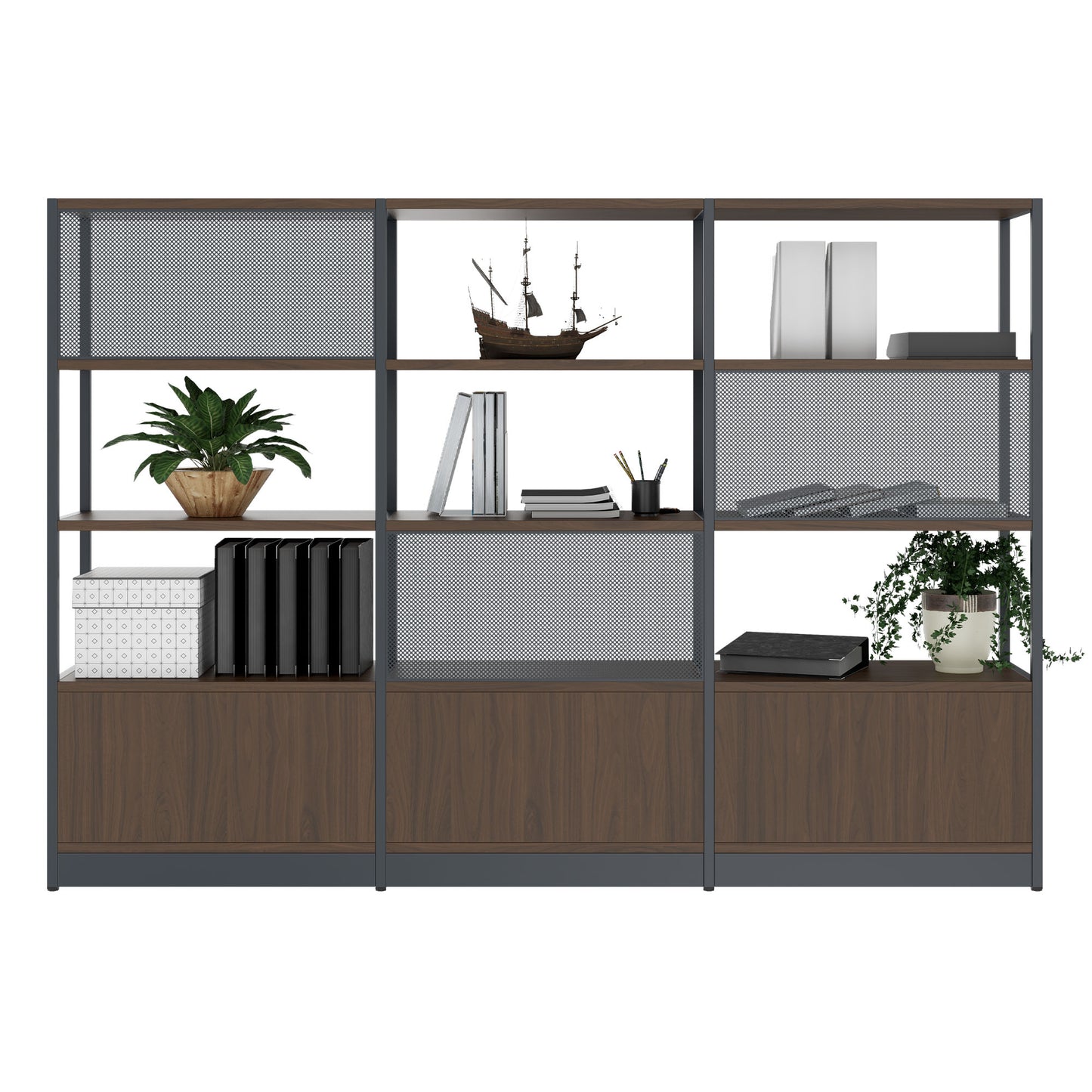 Atella Shelf | 4 OH, 2350 x 1635 mm, noce