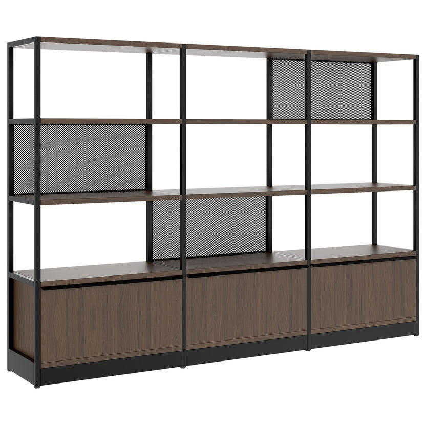 ATELLA shelf cabinet | 4 OH, 2350 x 1635 mm, walnut