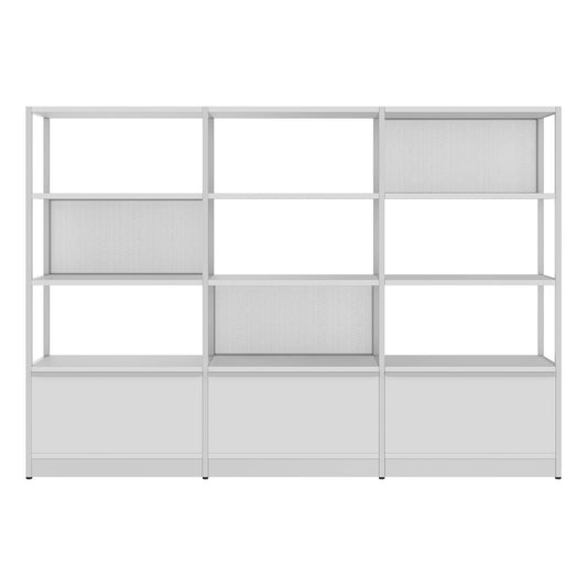 ATELLA shelf cabinet | 4 OH, 2350 x 1635 mm, pearl gray