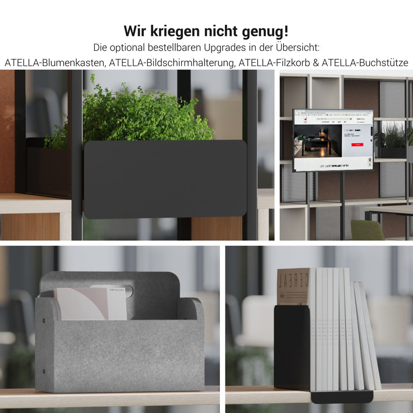 ATELLA Regalschrank | 4 OH, 2350 x 1635 mm, Schwarz