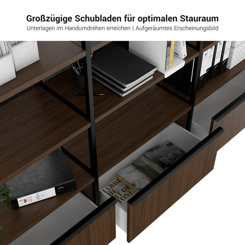 ATELLA Regalschrank | 4 OH, 2350 x 1635 mm, Schwarz