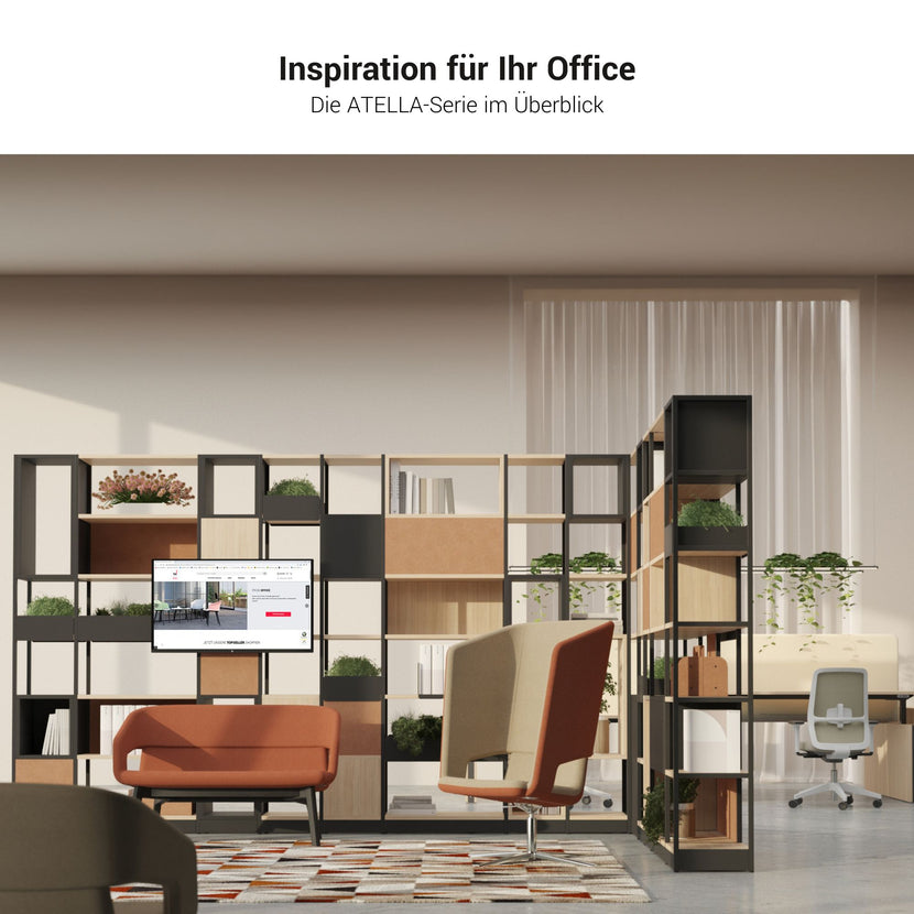 ATELLA Regalschrank | 4 OH, 2350 x 1635 mm, Schwarz
