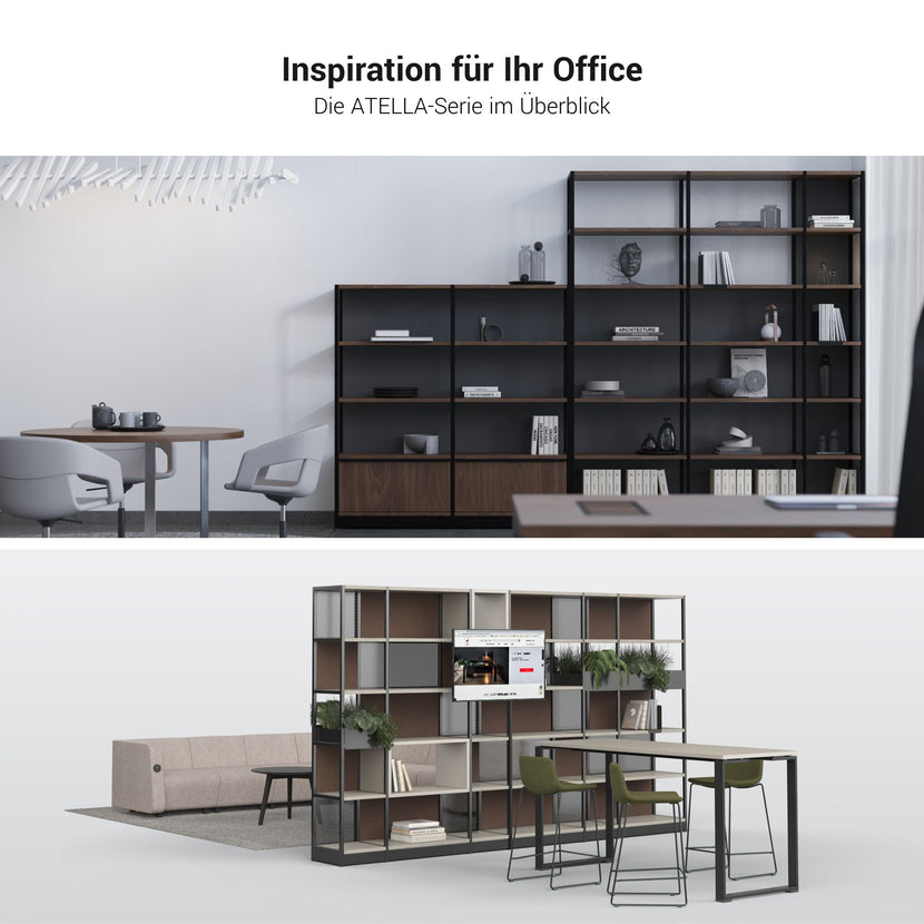 ATELLA Regalschrank | 4 OH, 2350 x 1635 mm, Schwarz