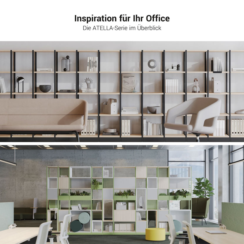 ATELLA Regalschrank | 4 OH, 2350 x 1635 mm, Schwarz
