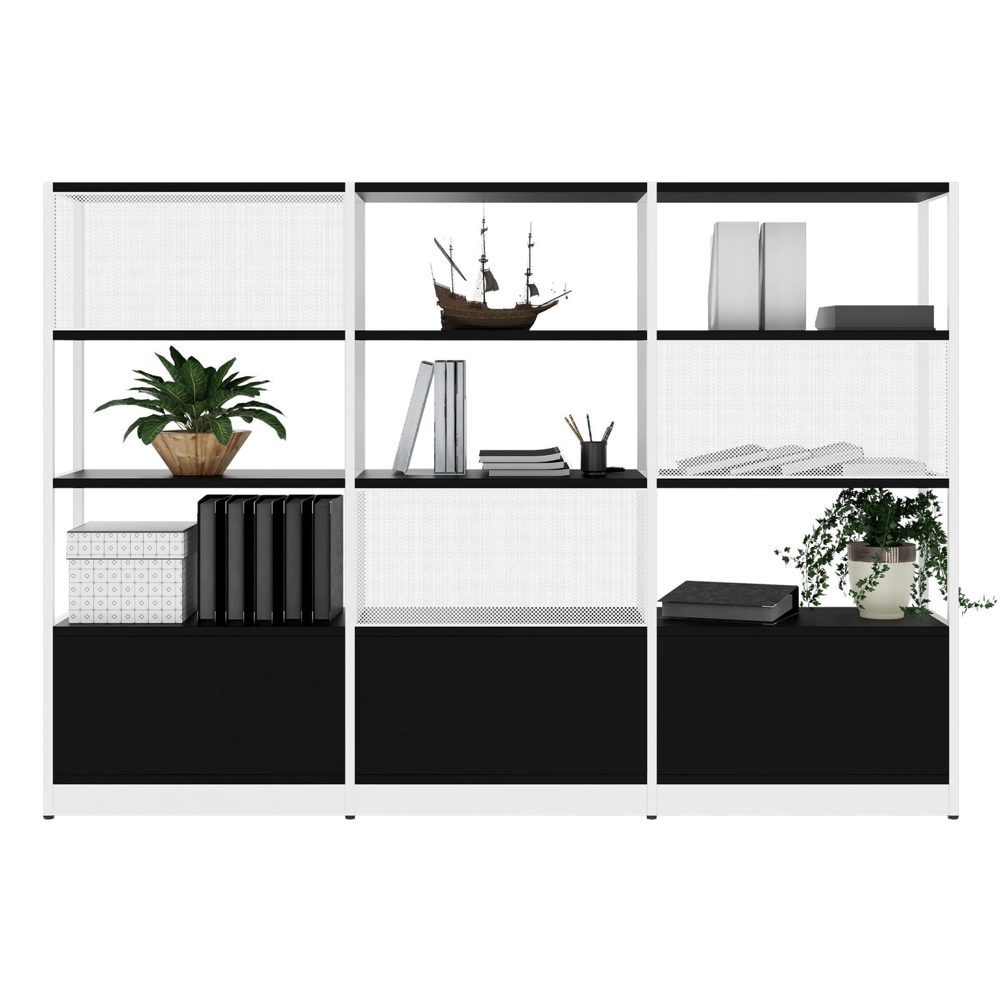 Atella Shelf | 4 OH, 2350 x 1635 mm, nero