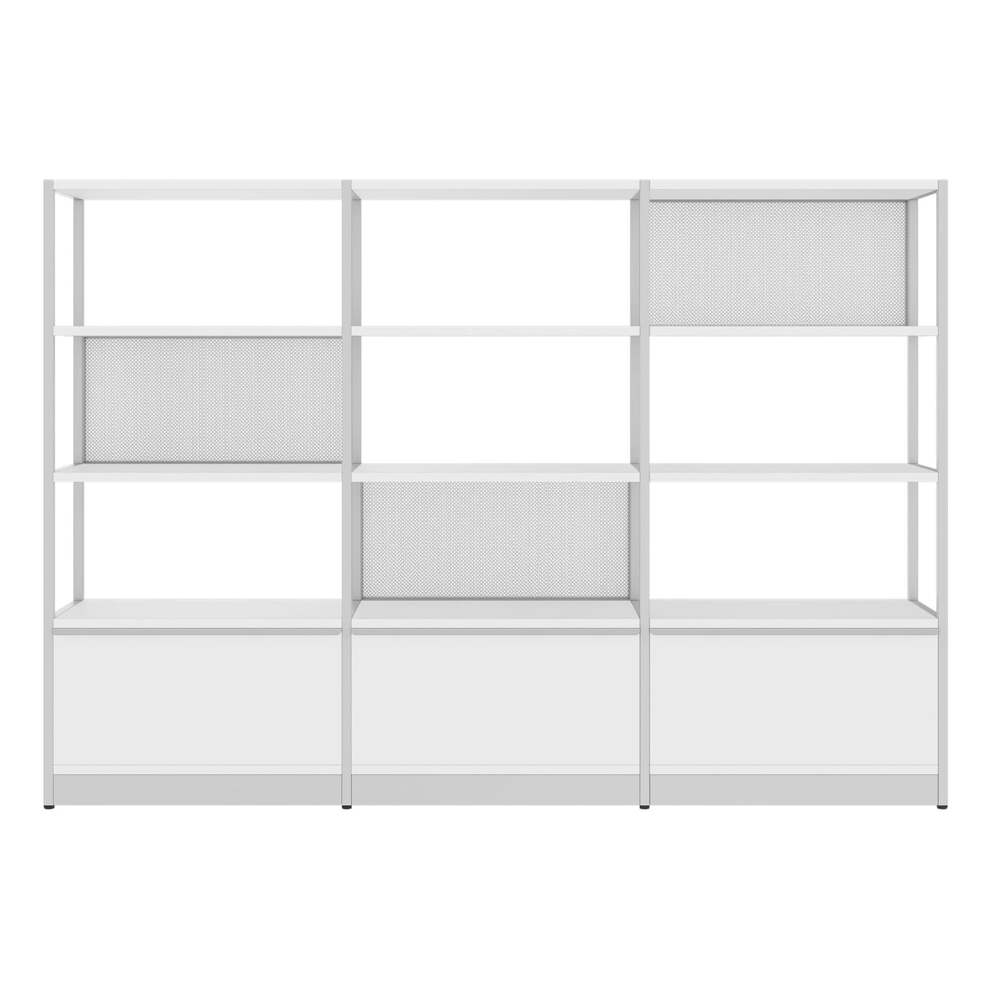 ATELLA Cabinet scaffale | 4 OH, 2350 x 1635 mm, bianco