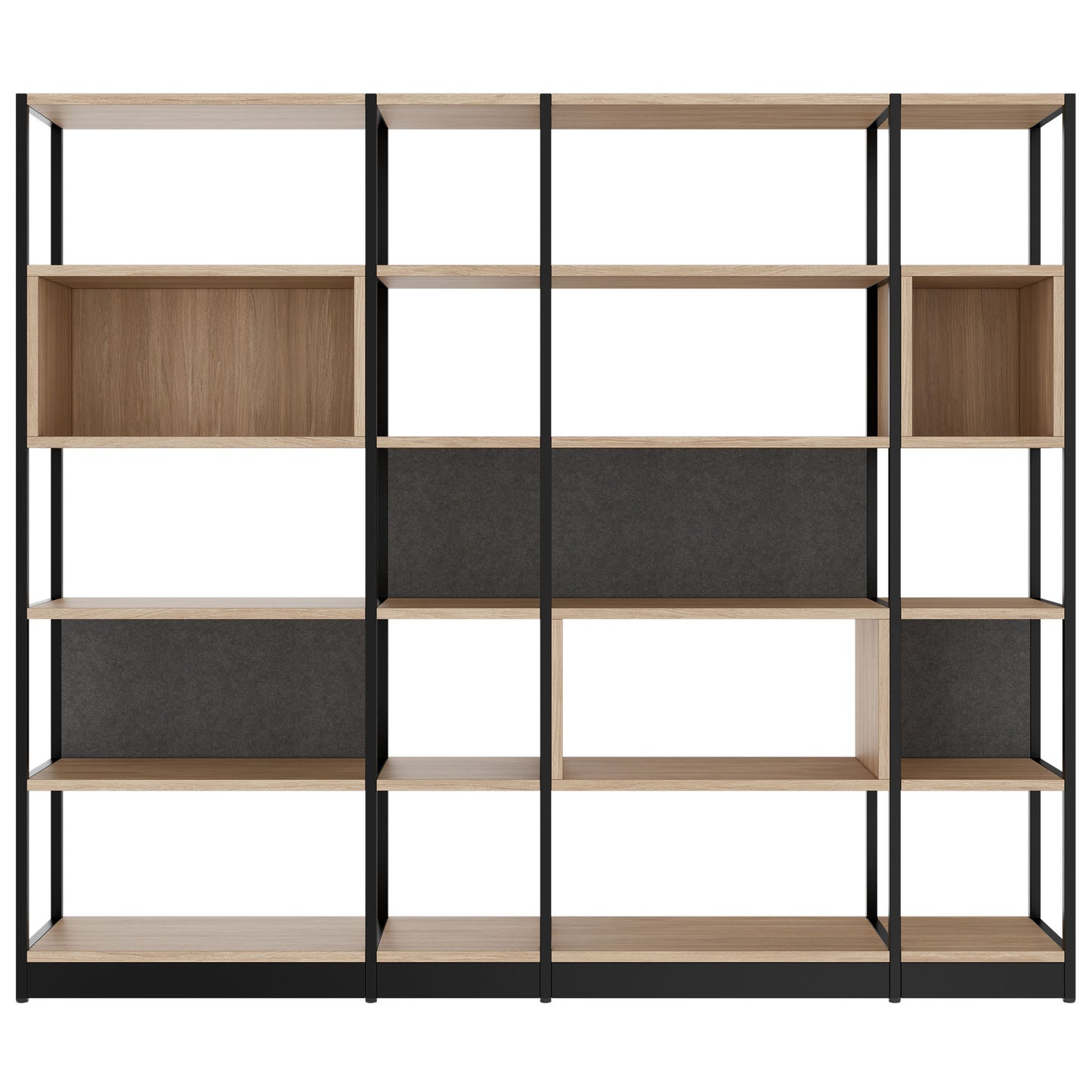 ATELLA shelf cabinet | 5 OH, 2350 x 2015 mm, amber oak