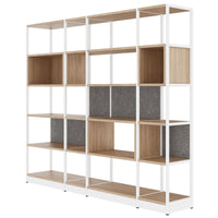 ATELLA shelf cabinet | 5 OH, 2350 x 2015 mm, amber oak