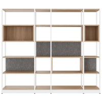 ATELLA shelf cabinet | 5 OH, 2350 x 2015 mm, amber oak