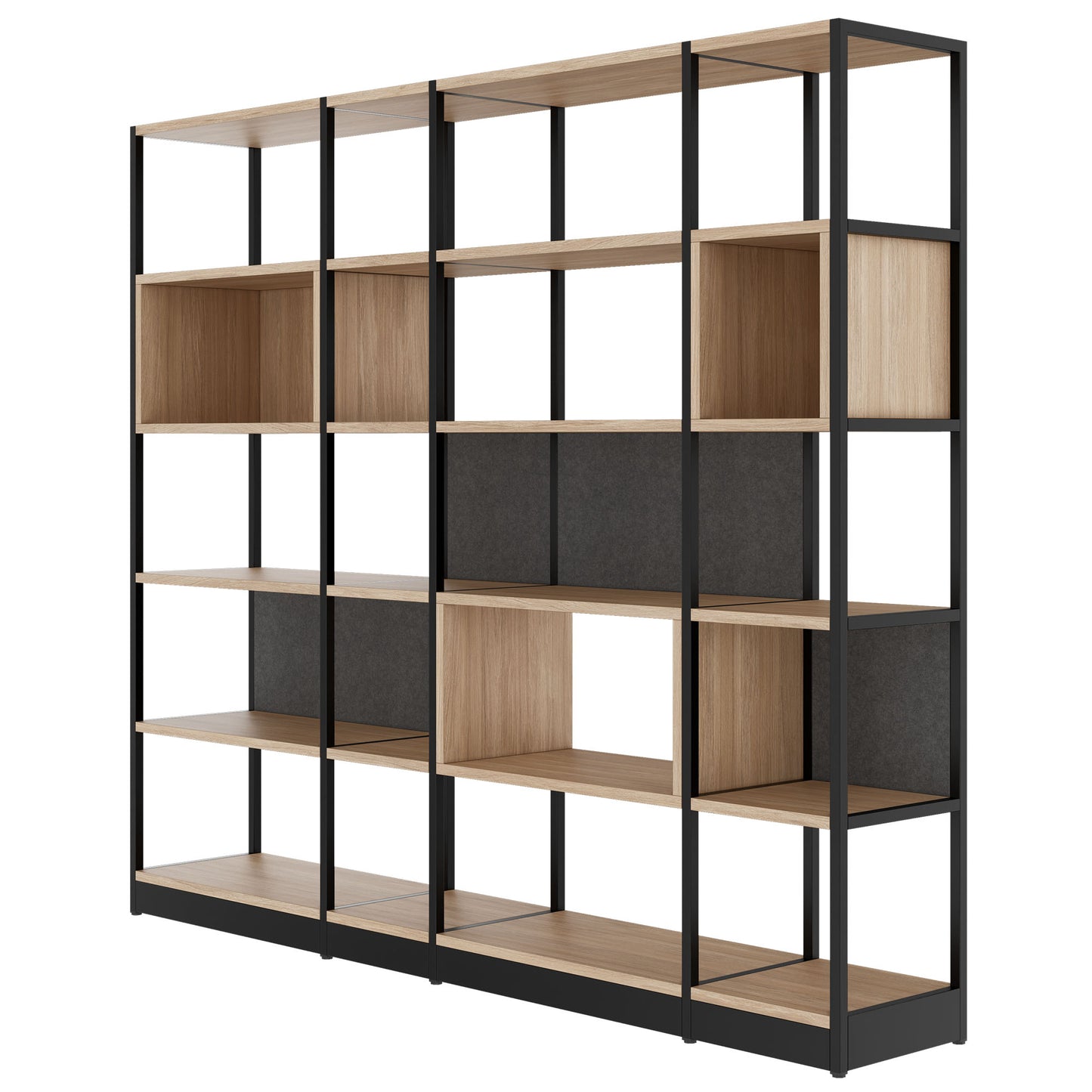 ATELLA shelf cabinet | 5 OH, 2350 x 2015 mm, amber oak