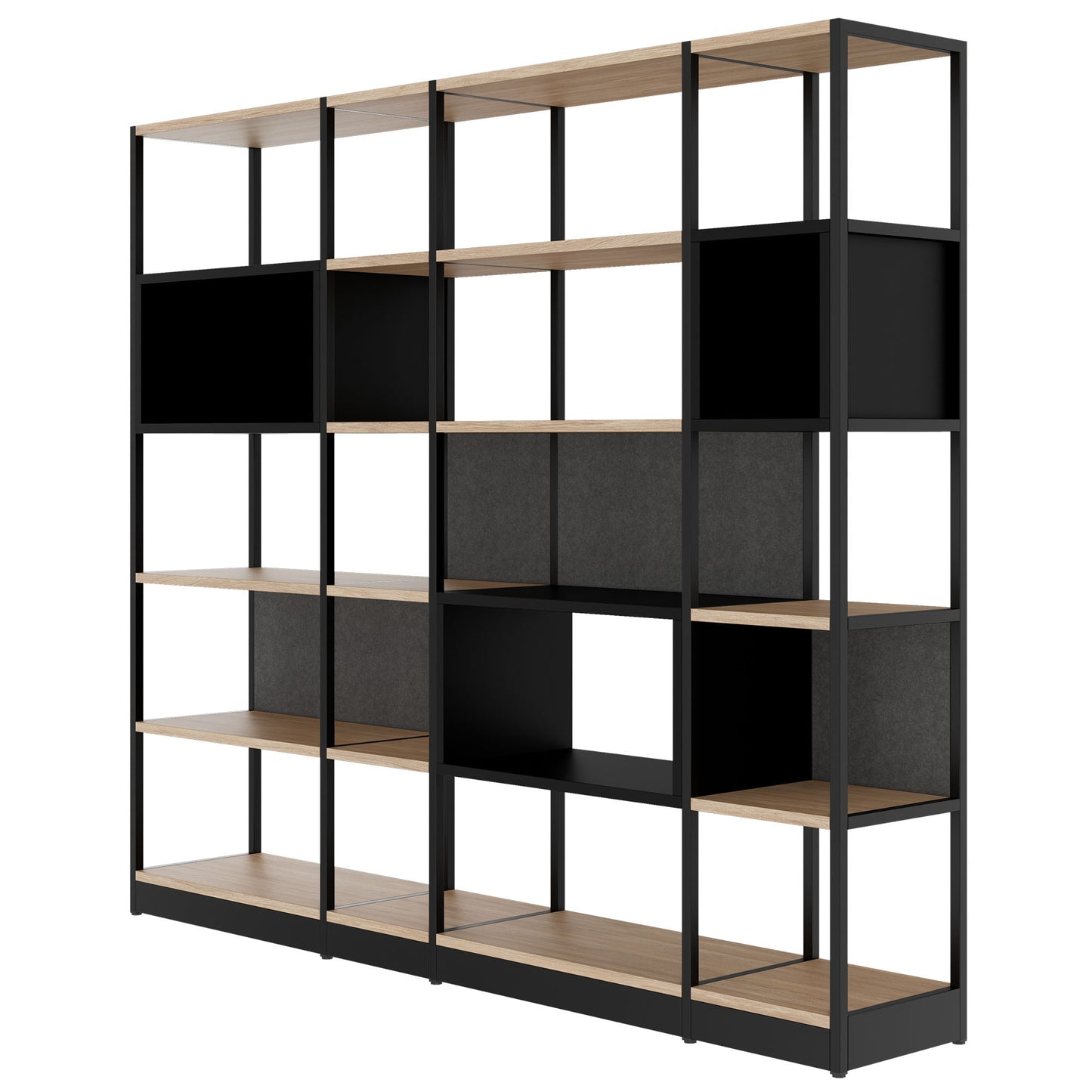 ATELLA shelf cabinet | 5 OH, 2350 x 2015 mm, amber oak