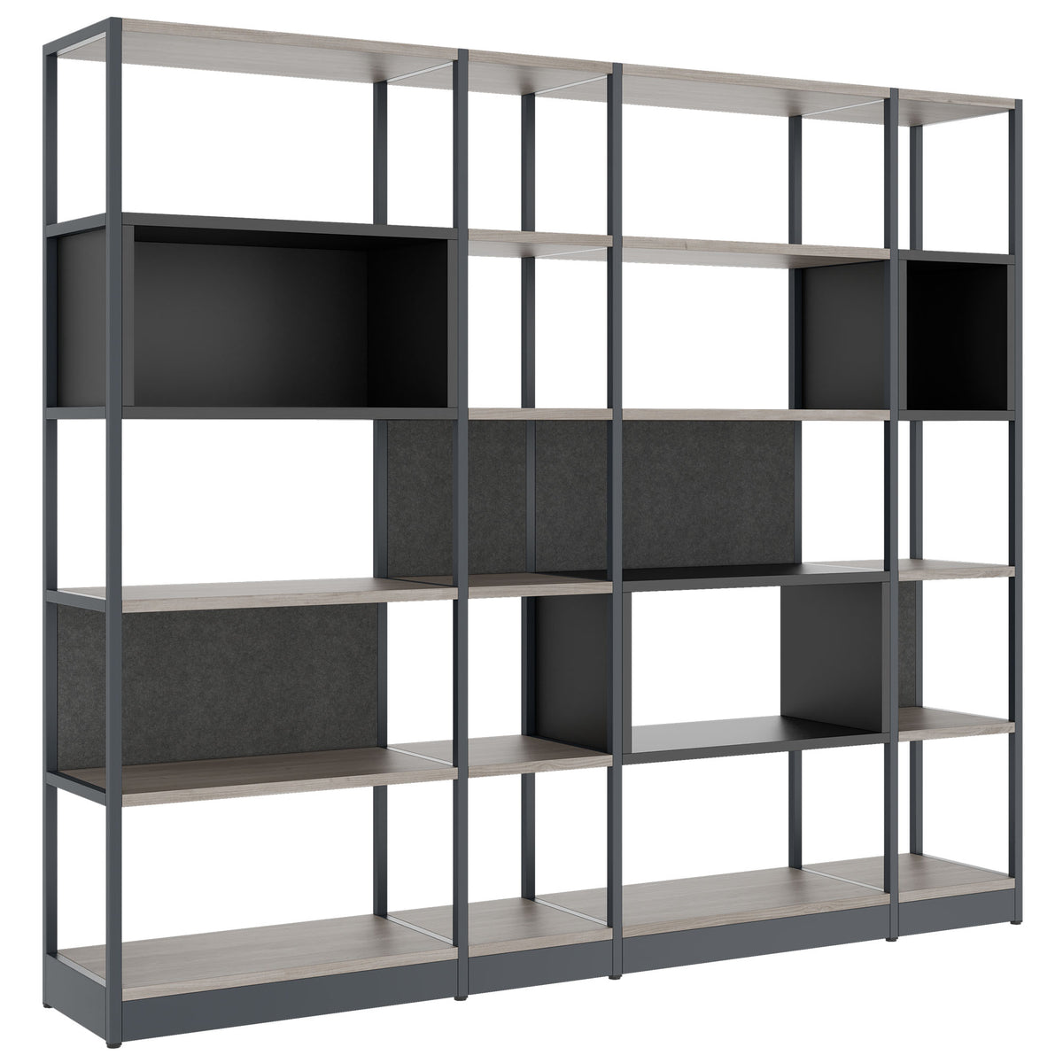 ATELLA Armoire à étagères | 5 OH, 2350 x 2015 mm, chêne nordique gris  - 1 Lightbox Main Image