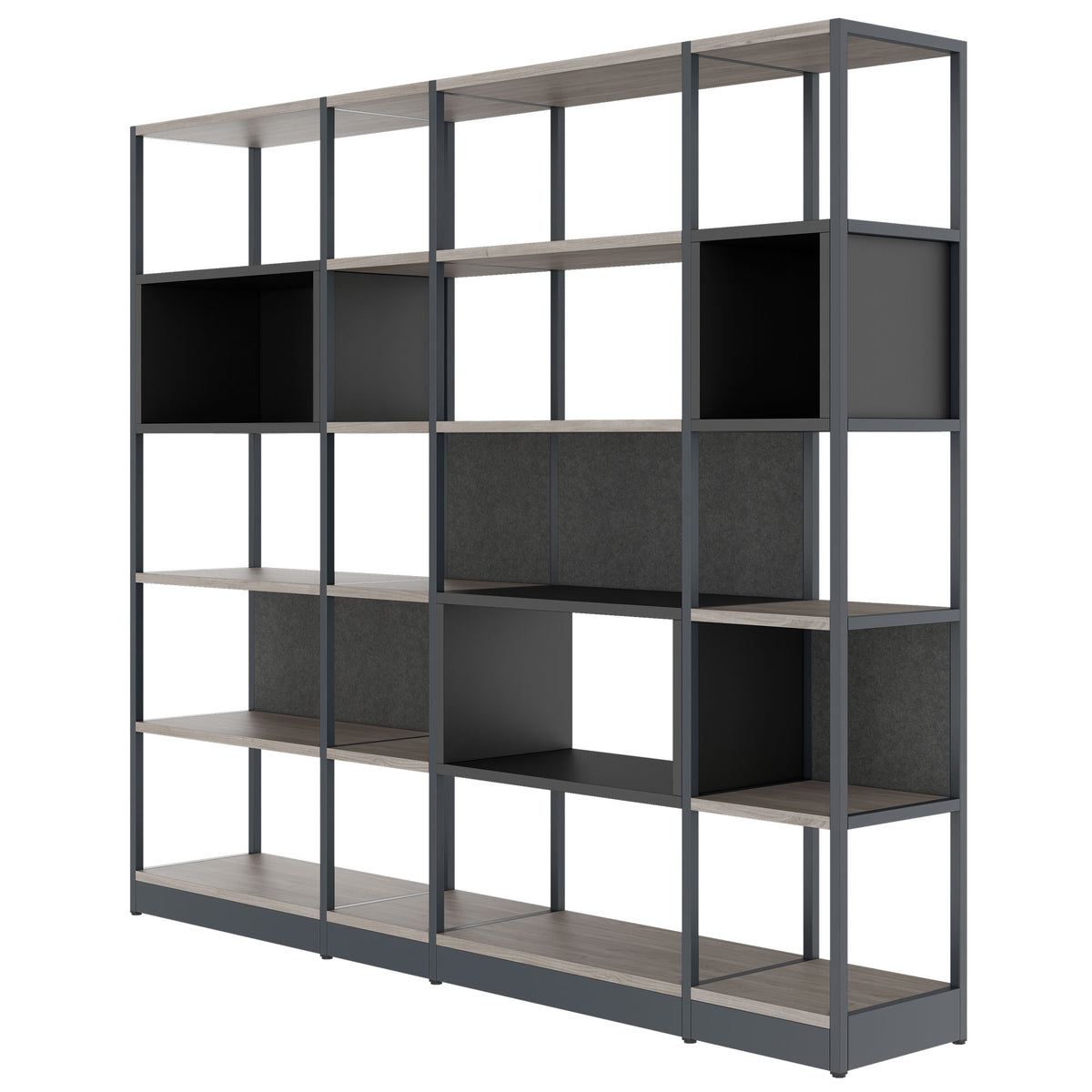 ATELLA Armoire à étagères | 5 OH, 2350 x 2015 mm, chêne nordique gris  - 3 Lightbox Main Image