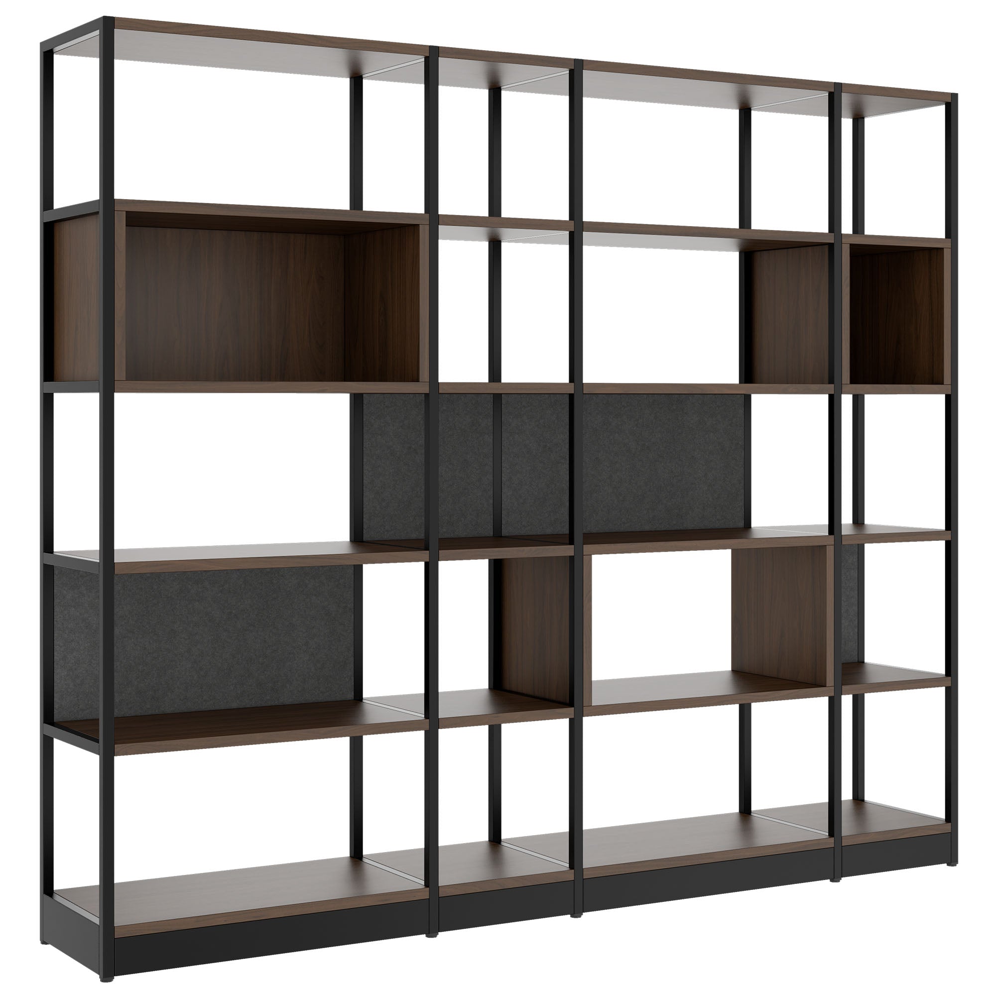 ATELLA shelf cabinet | 5 OH, 2350 x 2015 mm, walnut