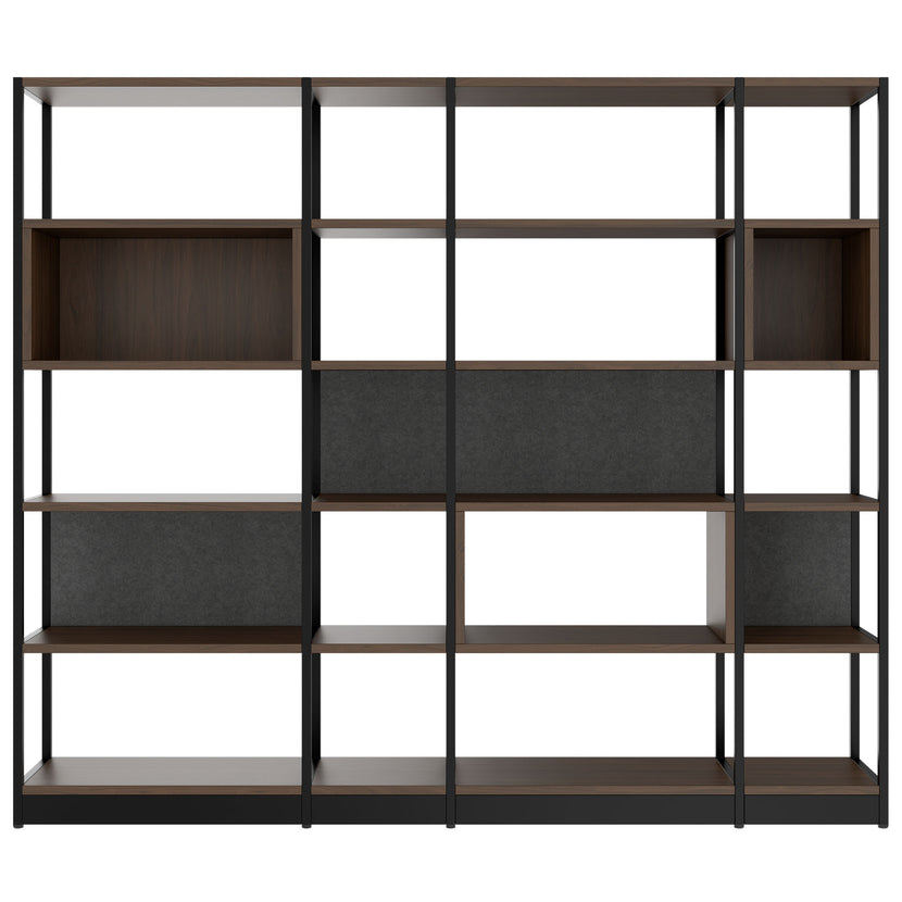 ATELLA shelf cabinet | 5 OH, 2350 x 2015 mm, walnut