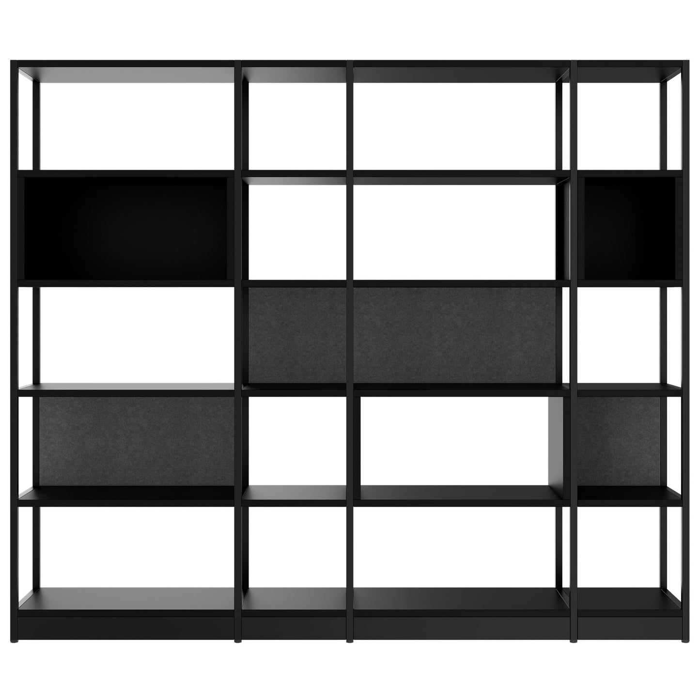 ATELLA shelf cabinet | 5 OH, 2350 x 2015 mm, black