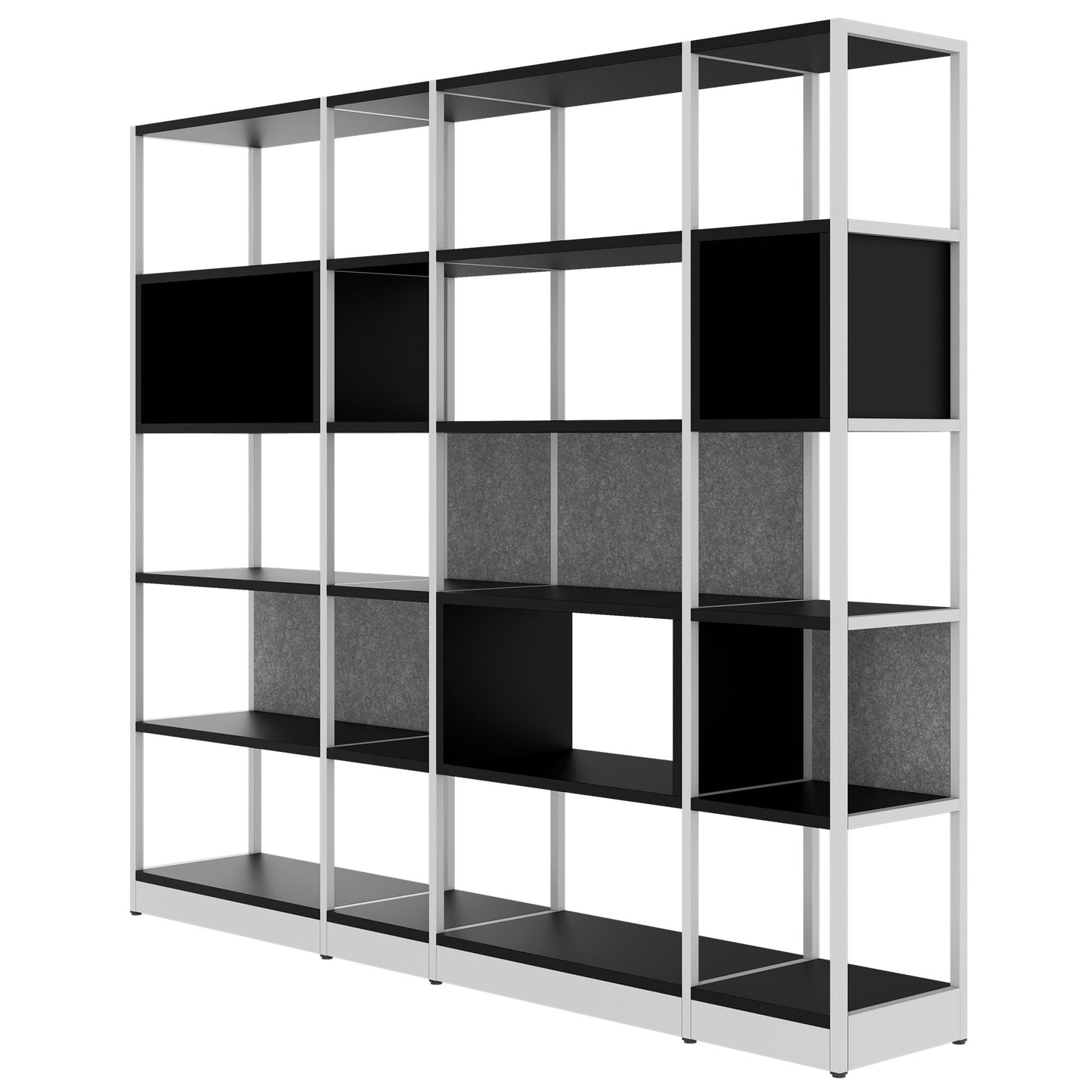 ATELLA shelf cabinet | 5 OH, 2350 x 2015 mm, black