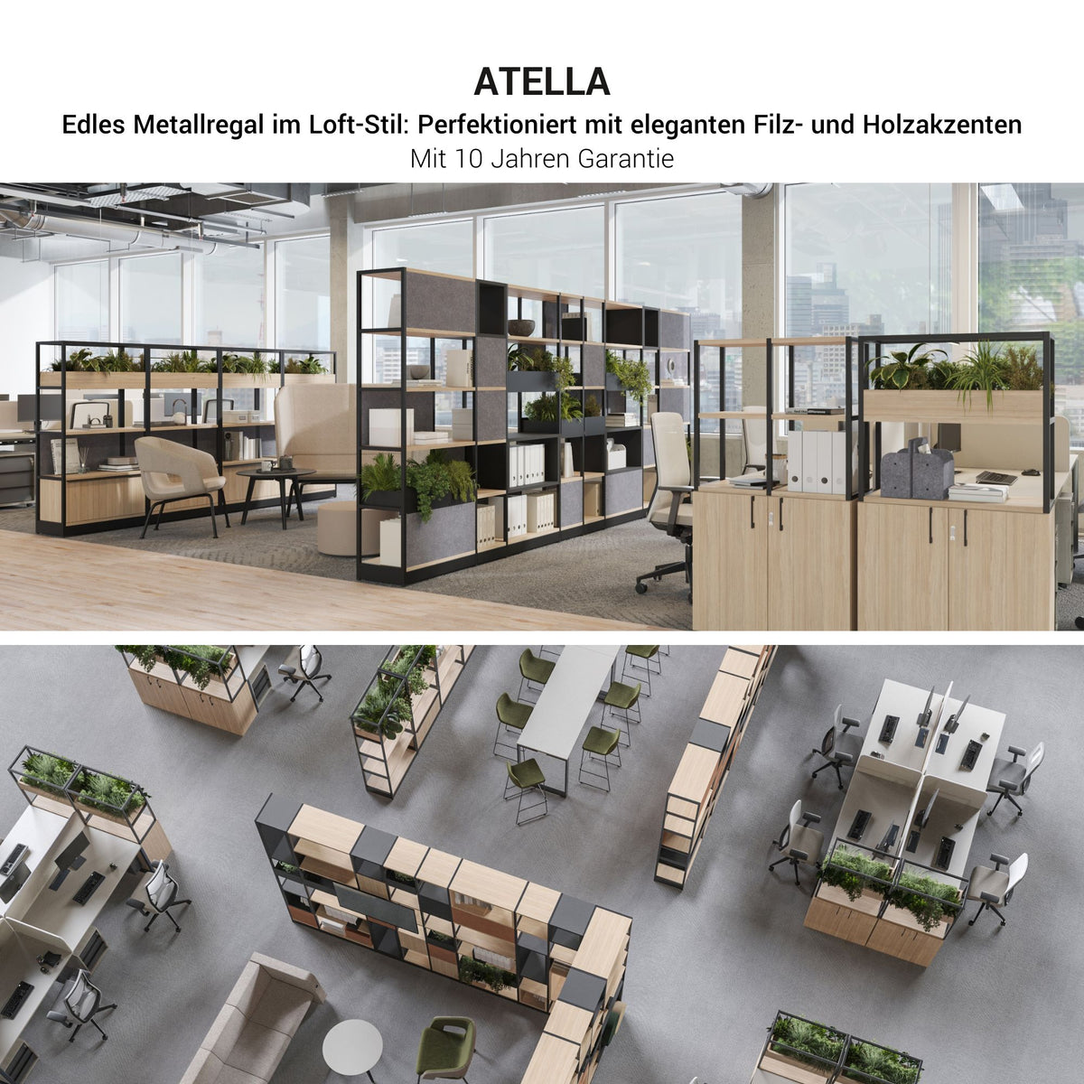 ATELLA Armoire de rangement | 5 OH, 2350 x 2015 mm, blanc  - 5 Lightbox Main Image