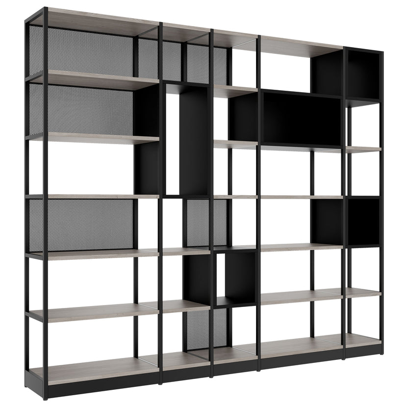 ATELLA Cabinet scaffale | 6 OH, 2736 x 2395 mm, North Oak Grey