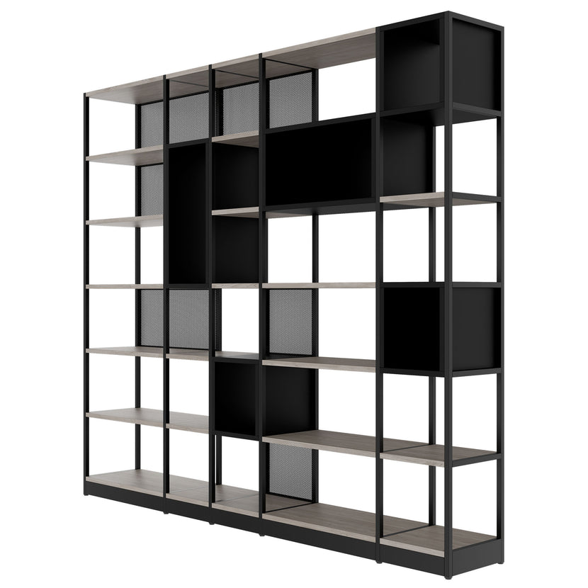 ATELLA Cabinet scaffale | 6 OH, 2736 x 2395 mm, North Oak Grey