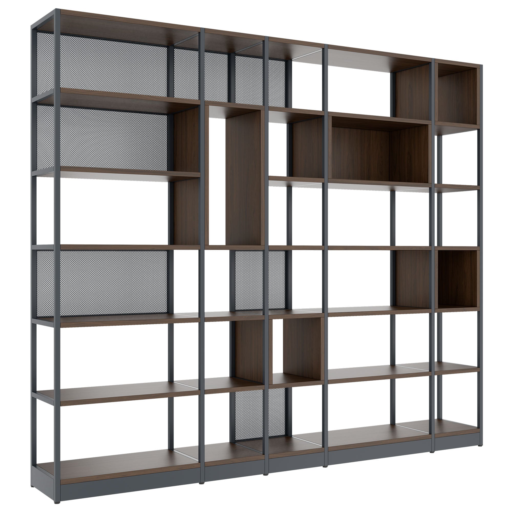 ATELLA Regalschrank | 6 OH, 2736 x 2395 mm, Nussbaum