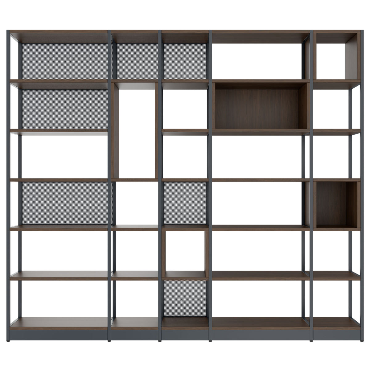 ATELLA shelf cabinet | 6 OH, 2736 x 2395 mm, walnut - 2 Lightbox Main Image