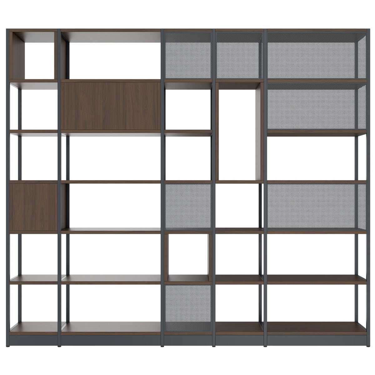 ATELLA shelf cabinet | 6 OH, 2736 x 2395 mm, walnut - 4 Lightbox Main Image
