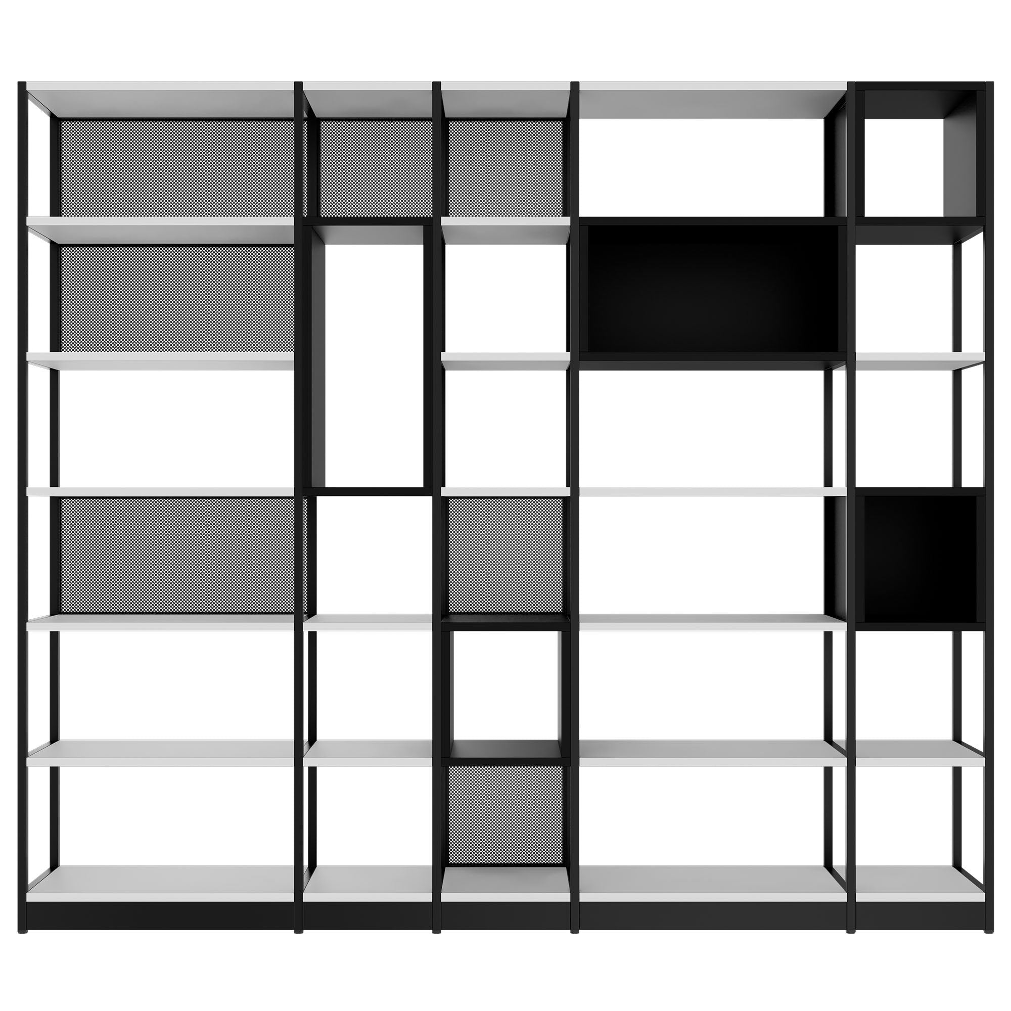 ATELLA Cabinet scaffale | 6 OH, 2736 x 2395 mm, grigio perla