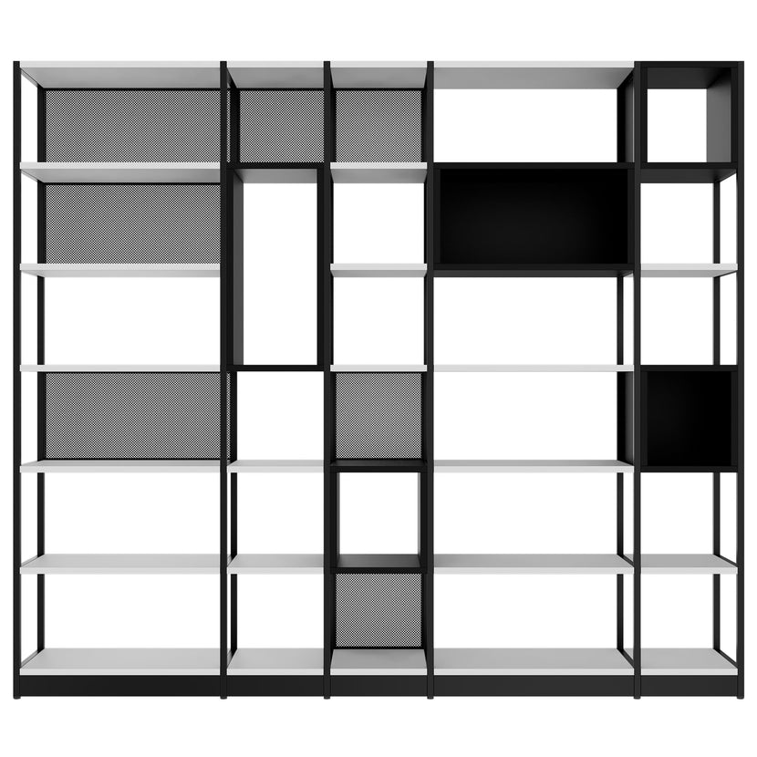 ATELLA Cabinet scaffale | 6 OH, 2736 x 2395 mm, grigio perla