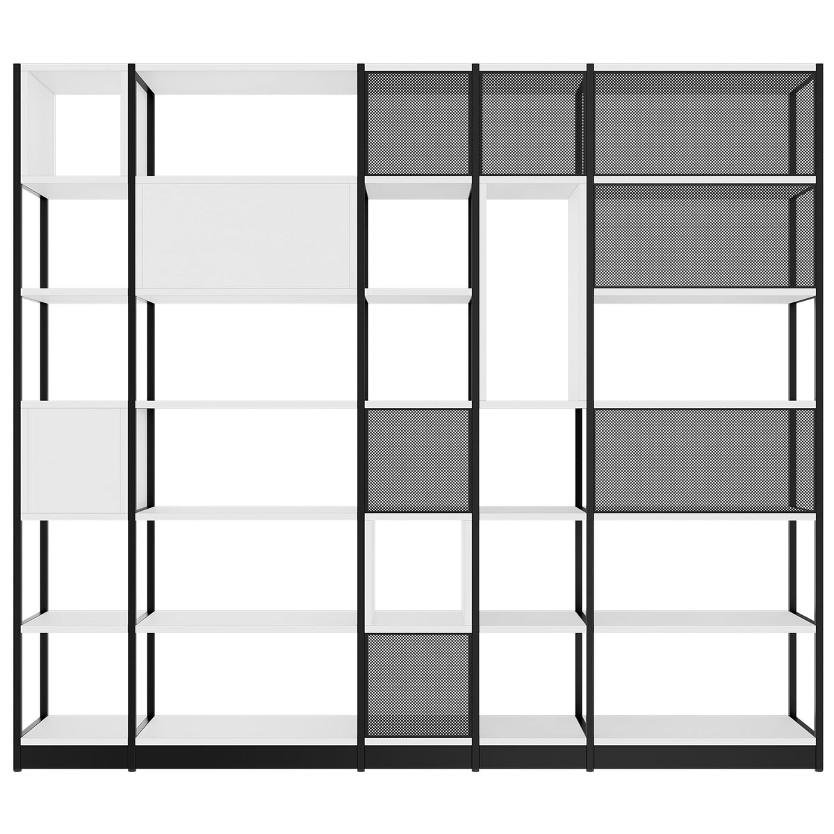 ATELLA Armoire à étagères | 6 UH, 2736 x 2395 mm, blanc  - 4 Lightbox Main Image