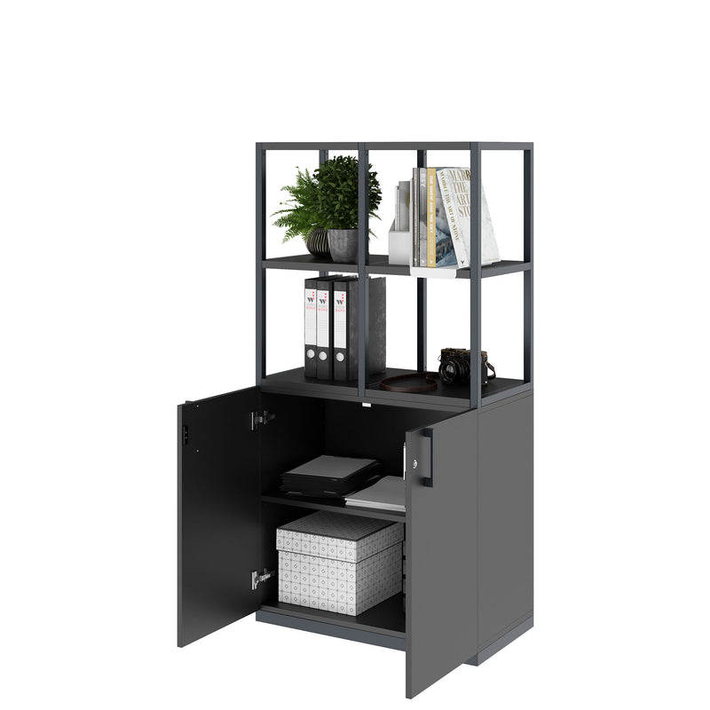 CHOICE Shelf cabinet | 4 OH, 800 x 1545 mm, Anthracite  - 3 Main Image