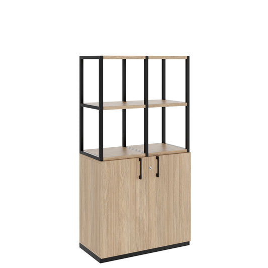 Armoire étagère CHOICE | 4 OH, 800 x 1545 mm, chêne ambré