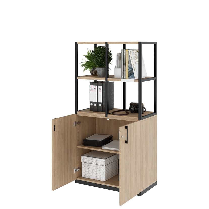 CHOICE shelf cabinet | 4 OH, 800 x 1545 mm, amber oak