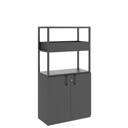 Armoire étagère CHOICE | 4 OH, 800 x 1545 mm, bac à fleurs, anthracite