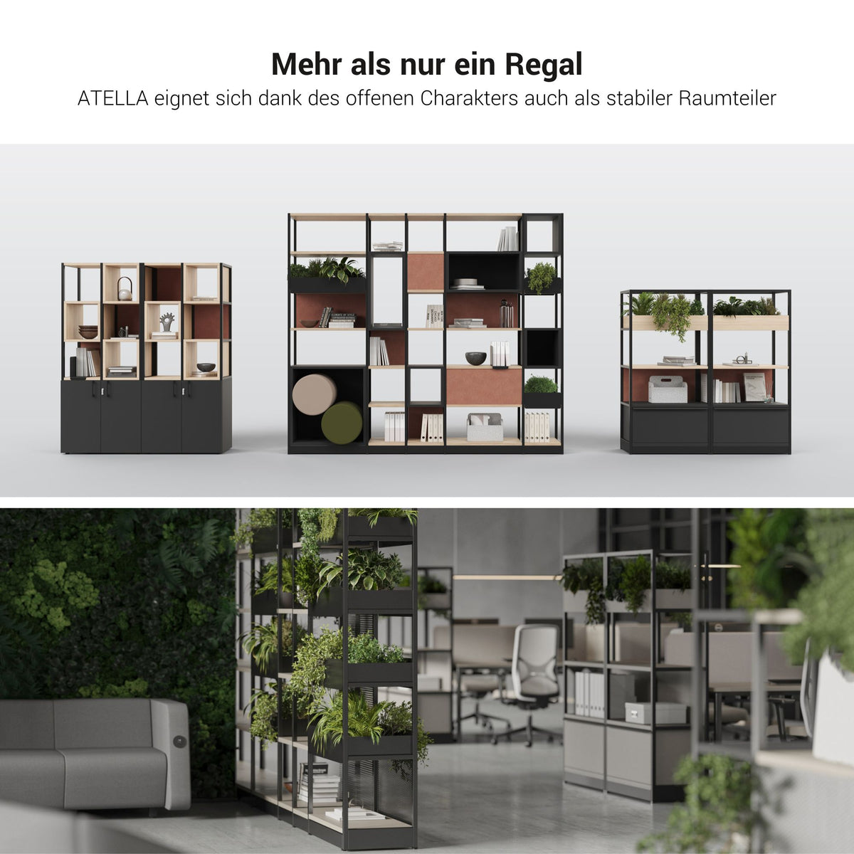 CHOICE Regalschrank | 4 OH, 800 x 1545 mm, Blumenkasten, Anthrazit - 6 Lightbox Main Image