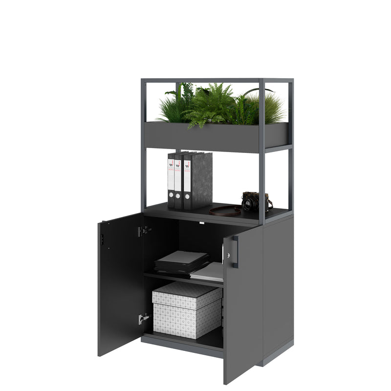 CHOICE Regalschrank | 4 OH, 800 x 1545 mm, Blumenkasten, Anthrazit - 3 Main Image