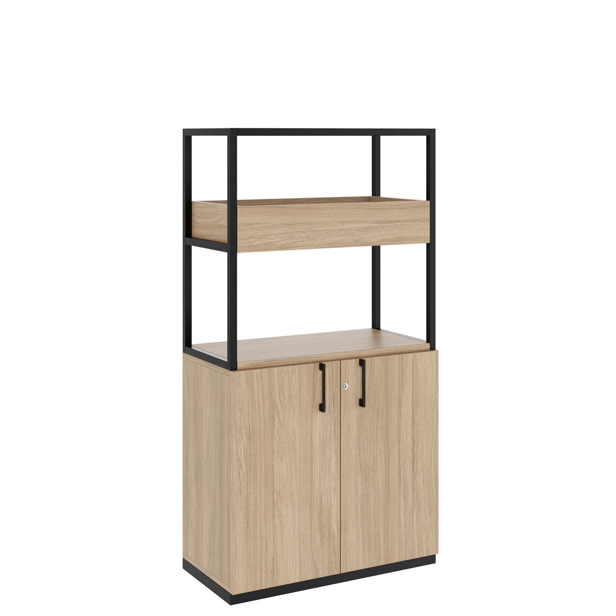 CHOICE Storage cabinet | 4 OH, 800 x 1545 mm, planter box, amber oak  - 1 Lightbox Main Image