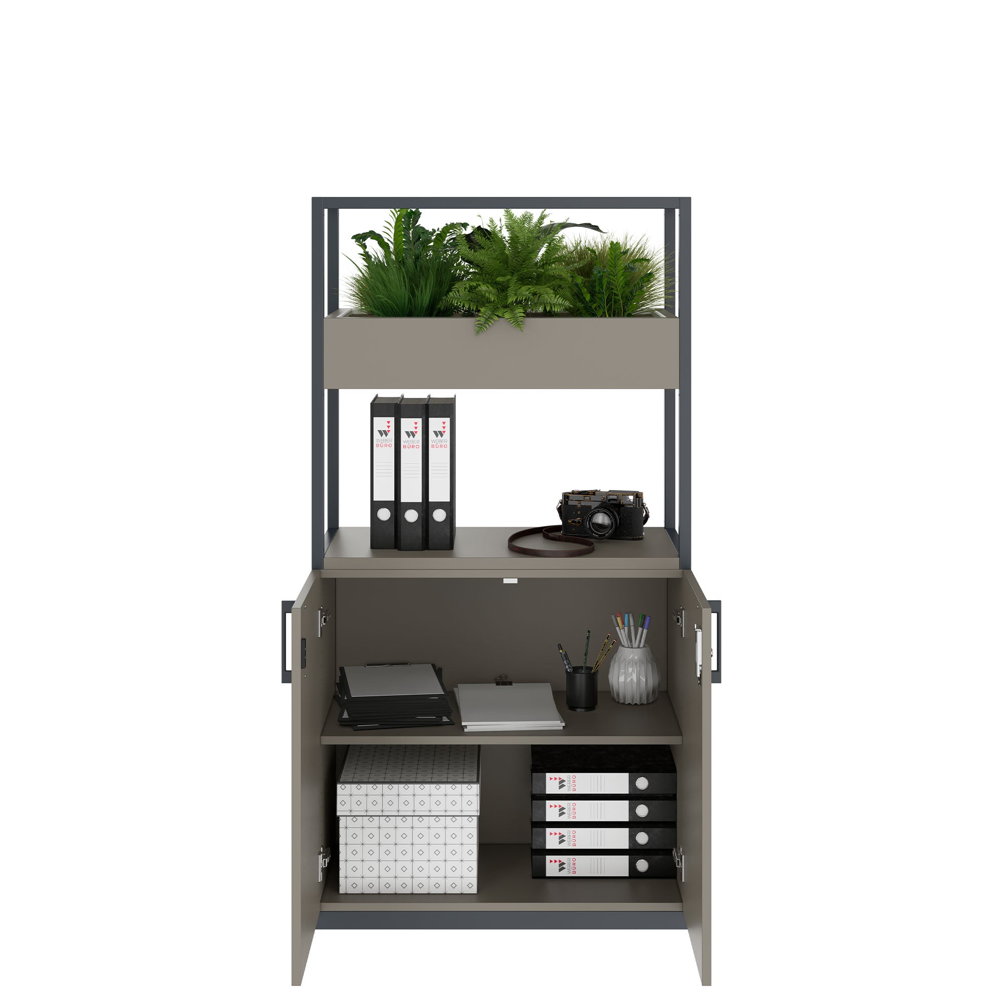 CHOICE Cabinet scaffale | 4 OH, 800 x 1545 mm, floreale, grigio cubanite