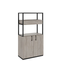 Armoire étagère CHOICE | 4 OH, 800 x 1545 mm, bac à fleurs, chêne du nord gris