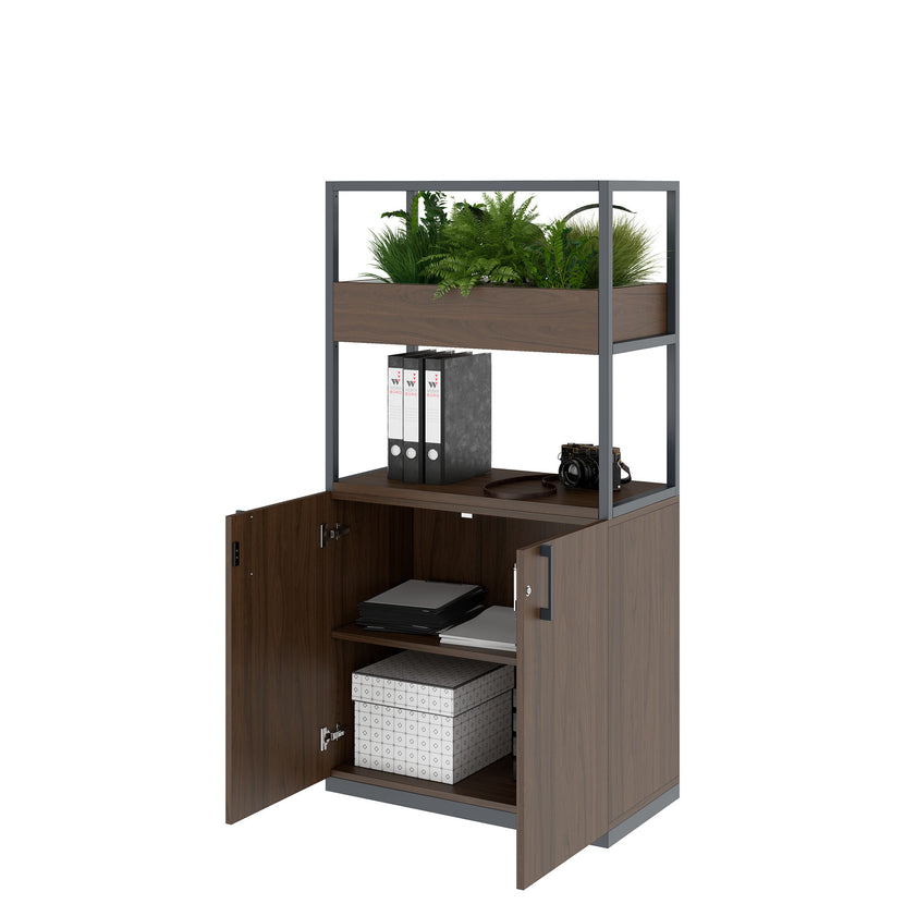 CHOICE Cabinet scaffale | 4 OH, 800 x 1545 mm, floreale, noce