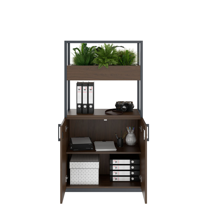 CHOICE Cabinet scaffale | 4 OH, 800 x 1545 mm, floreale, noce