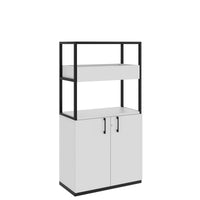 Armoire étagère CHOICE | 4 OH, 800 x 1545 mm, bac à fleurs, gris perle