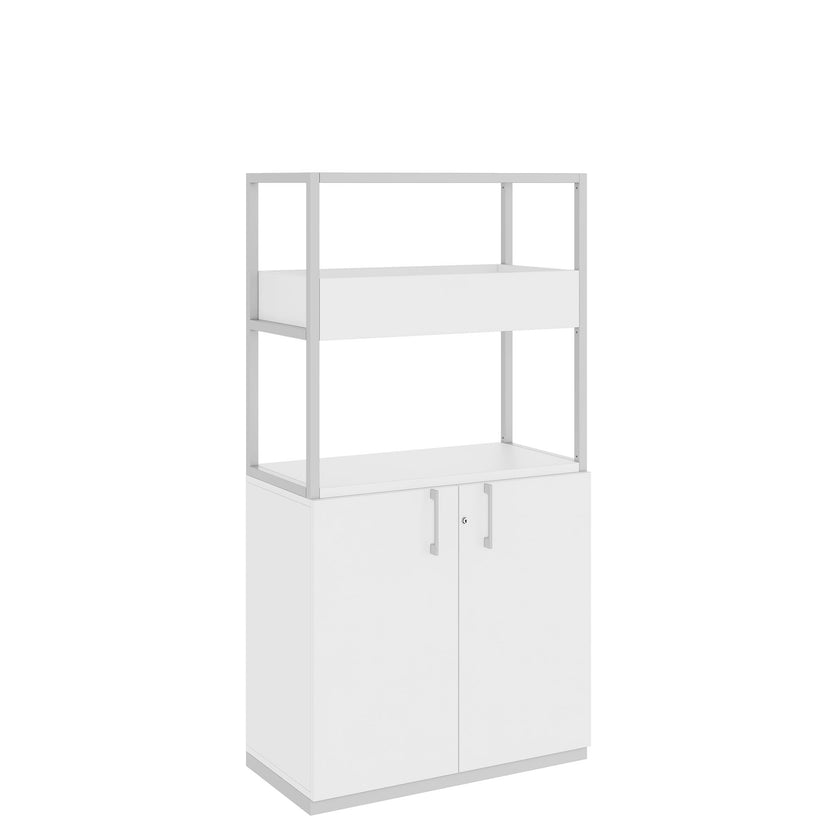 CHOICE Shelf cabinet | 4 Oh, 800 x 1545 mm, flower box, white