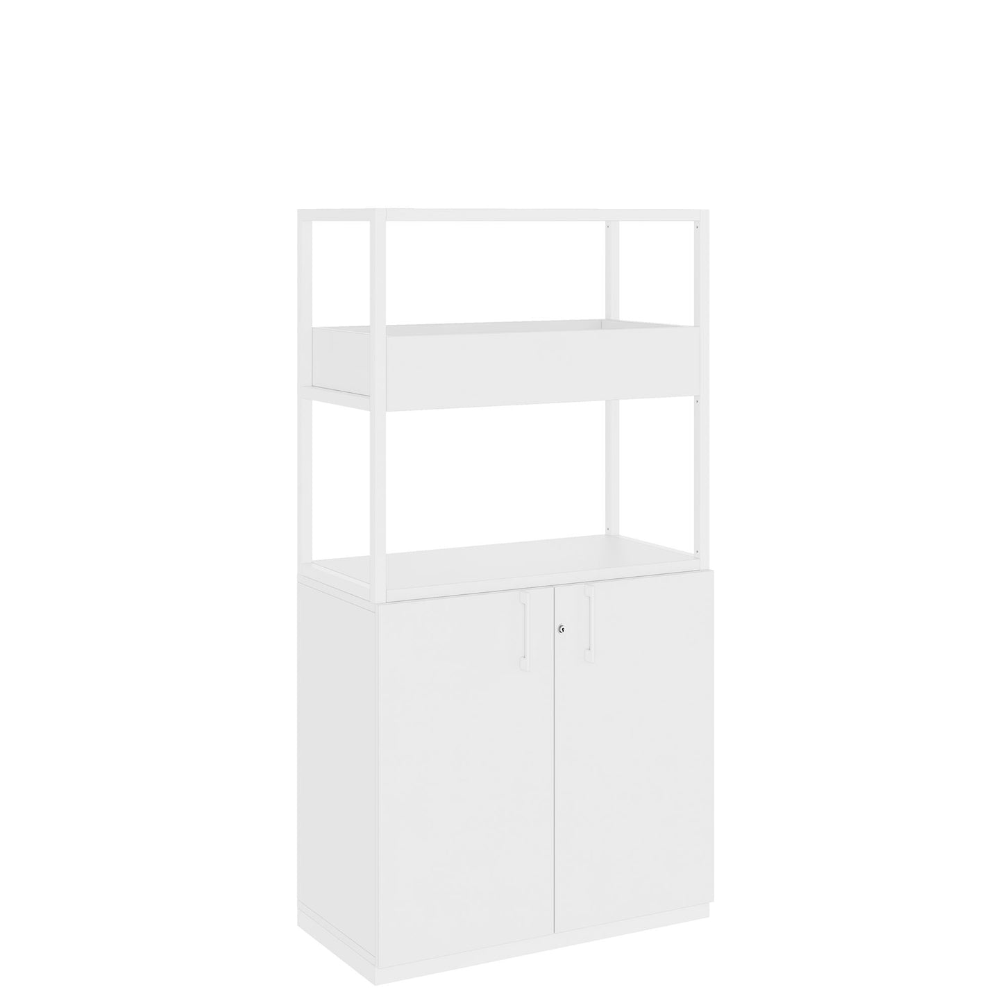 CHOICE Regalschrank | 4 OH, 800 x 1545 mm, Blumenkasten, Weiß