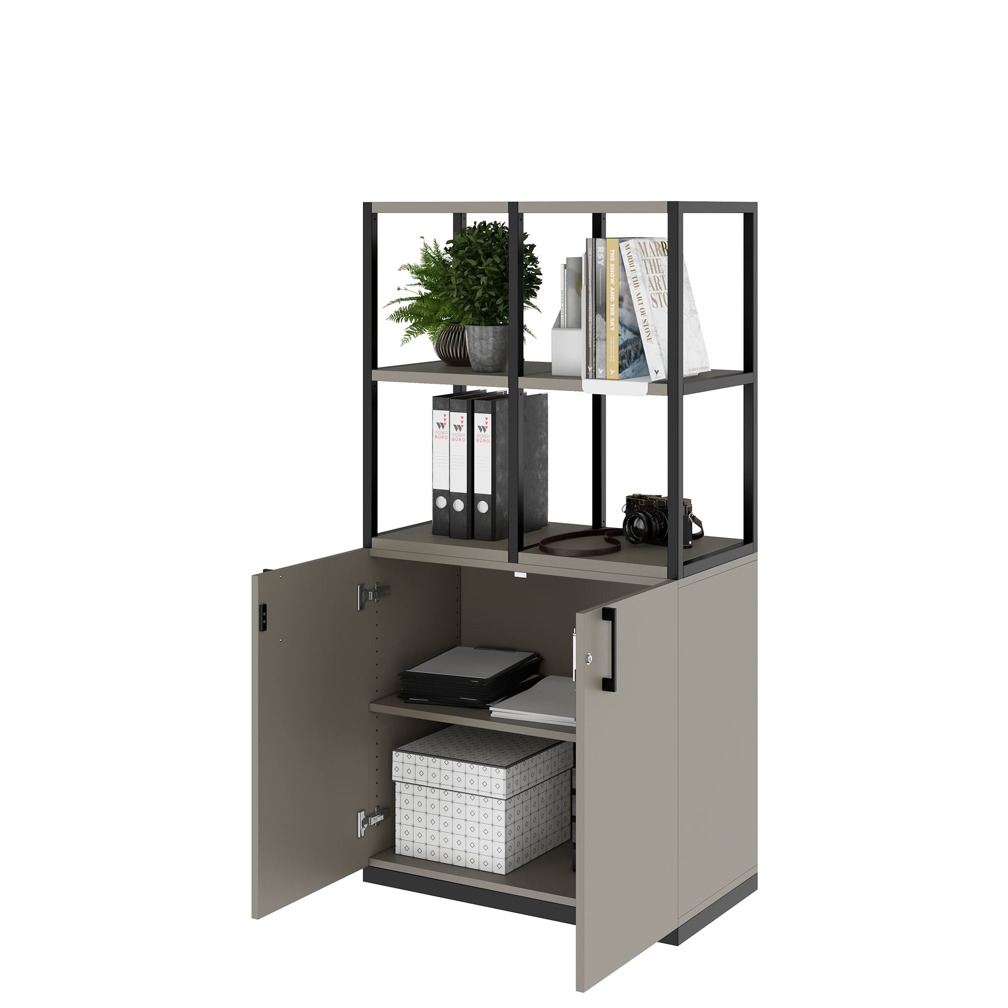 CHOICE shelf cabinet | 4 OH, 800 x 1545 mm, Cubanite gray