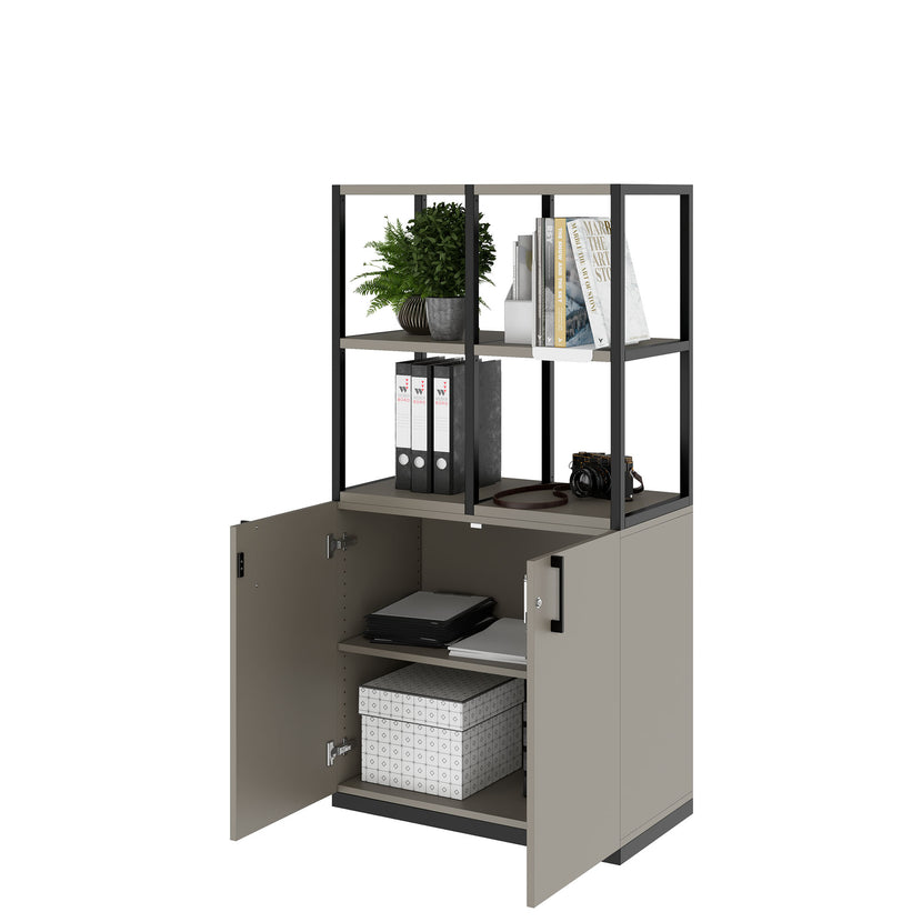 CHOICE shelf cabinet | 4 OH, 800 x 1545 mm, Cubanite gray