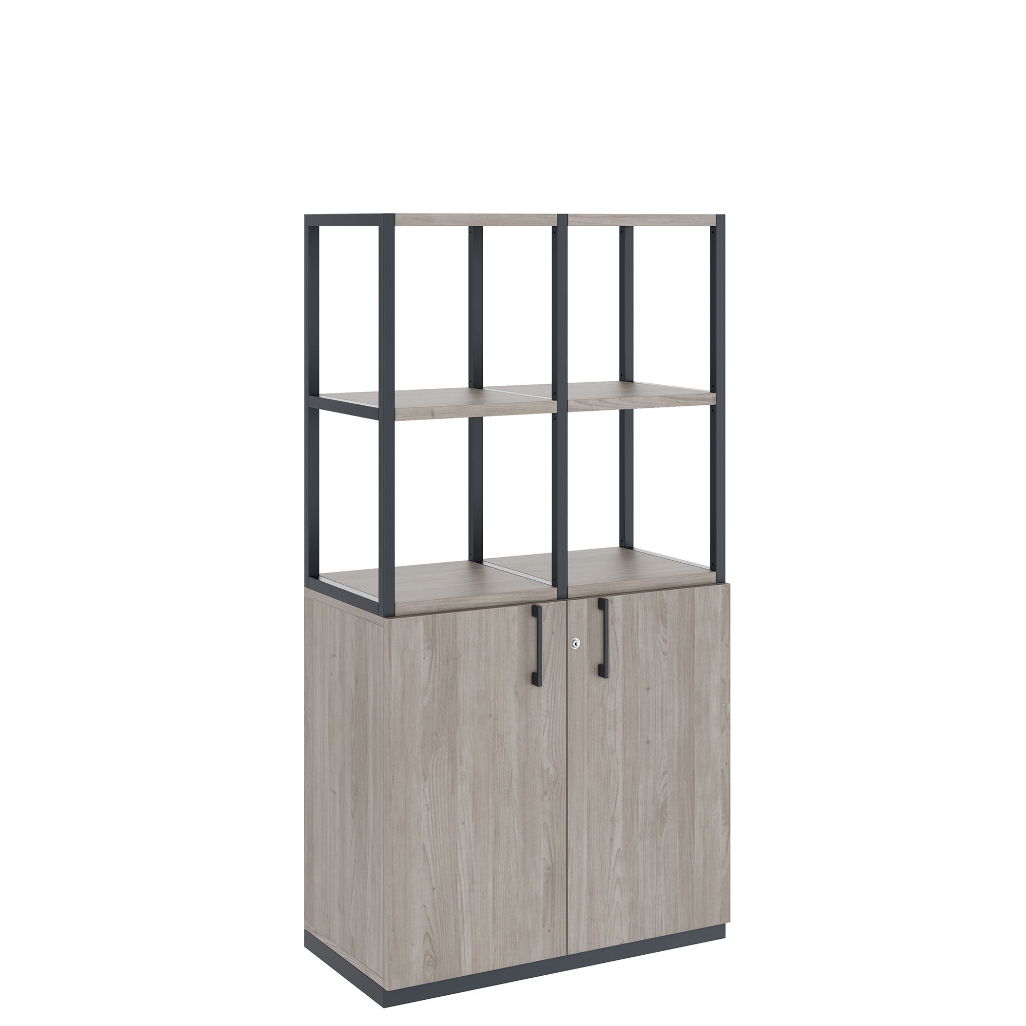 CHOICE shelf cabinet | 4 OH, 800 x 1545 mm, gray northern oak